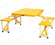 میز و صندلی چهار نفره تاشو رنگ زرد A006